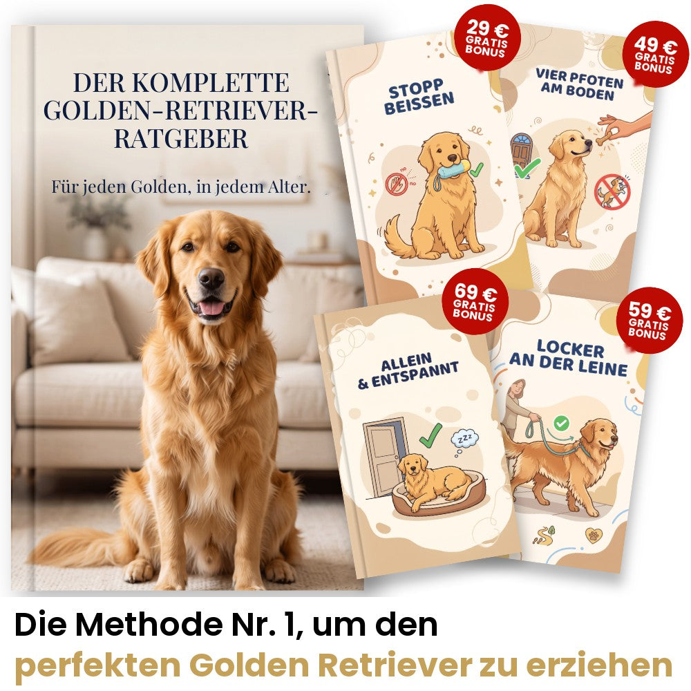 Der komplette Golden-Retriever-Ratgeber und die 5 Gratis-Boni