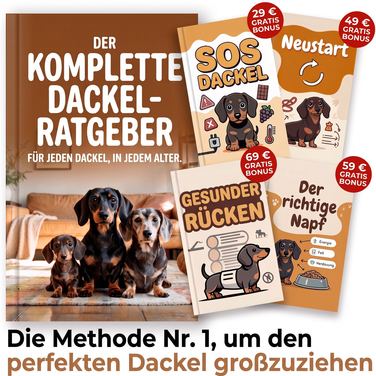 Der komplette Dackel-Ratgeber und seine 4 Gratis-Bonus-Ratgeber